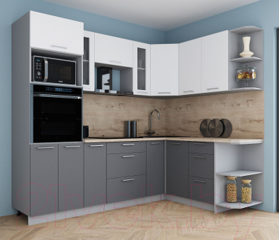 Кухонный гарнитур Интерлиния Мила Gloss 1.68x2.4 правая