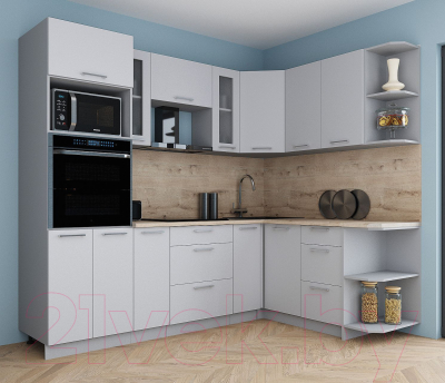Кухонный гарнитур Интерлиния Мила Gloss 1.68x2.4 правая