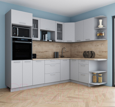 Кухонный гарнитур Интерлиния Мила Gloss 1.68x2.6 правая