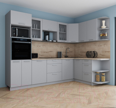 Кухонный гарнитур Интерлиния Мила Gloss 1.68x2.8 правая