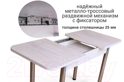 Обеденный стол СВД Юнио 100-130x60 / 051.П17.Х