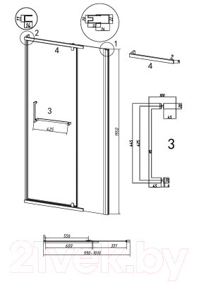 Душевая дверь Grossman Pragma 100x195 / 100.K33.03.100.10.00