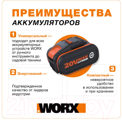 Подметальная машина Worx WG441E
