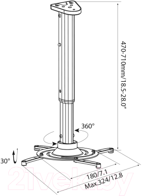 Кронштейн для проектора Cactus CS-VM-PR05L-AL
