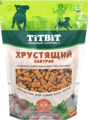 Лакомство для собак TiTBiT Хрустящий завтрак с индейкой для всех пород / 24942 - фото