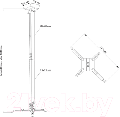 Кронштейн для проектора Cactus CS-VM-PRE02-WT