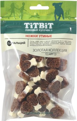 Лакомство для собак TiTBiT Золотая коллекция Ножки утиные / 26403 - фото
