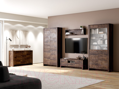 Шкаф с витриной Мебельград Мальта 2-х дверный