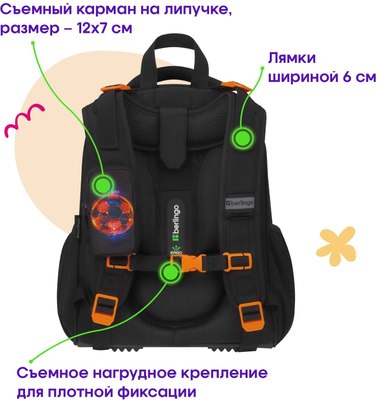 Школьный рюкзак Berlingo Expert. Football Winner / RU-EX-1004