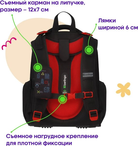 Школьный рюкзак Berlingo Expert. Game On / RU-EX-1003