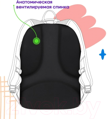 Школьный рюкзак Berlingo U4. Grey Pattern / RU-U4-1067