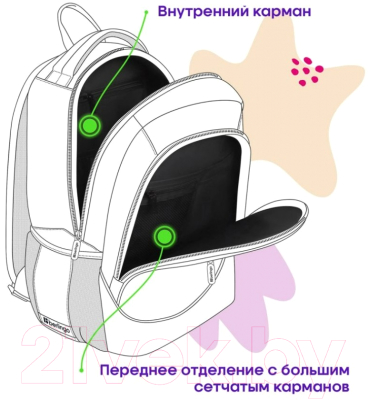 Школьный рюкзак Berlingo U4. Grey Pattern / RU-U4-1067