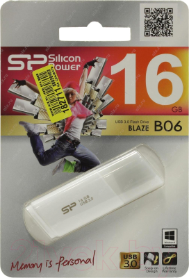 USB flash накопитель Silicon Power Blaze B06 16GB White (SP016GBUF3B06V1W)