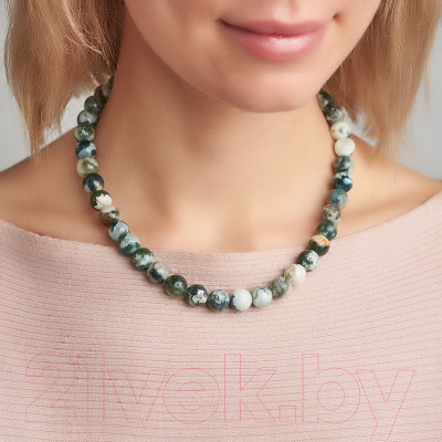 Бусы Wolves Агат Моховой 3069