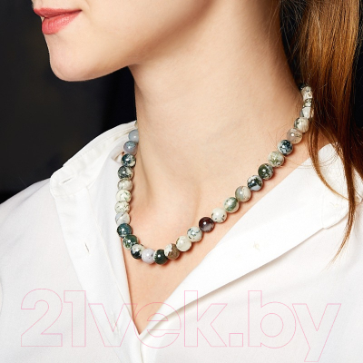 Бусы Wolves Агат Моховой 3069