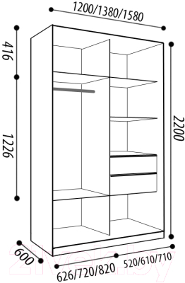 Шкаф-купе Евва 120 TTG.12 / АЭП ШК.2.03