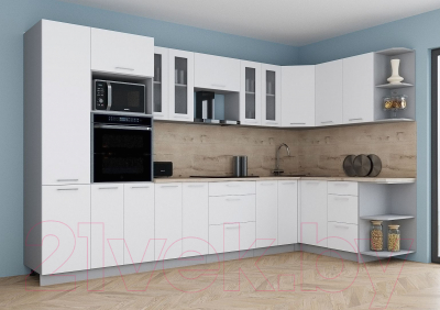 Кухонный гарнитур Интерлиния Мила Gloss 1.68x3.4 правая