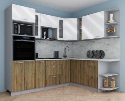 Кухонный гарнитур Интерлиния Мила Gloss 1.88x2.4 правая