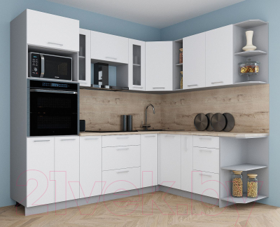 Кухонный гарнитур Интерлиния Мила Gloss 1.88x2.4 правая