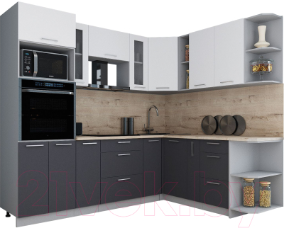 Кухонный гарнитур Интерлиния Мила Gloss 1.88x2.4 правая - фото