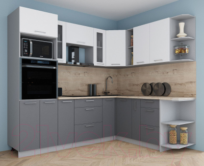 Кухонный гарнитур Интерлиния Мила Gloss 1.88x2.4 правая