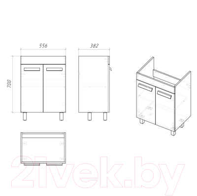 Тумба под умывальник Grossman Нео 60 / 106027