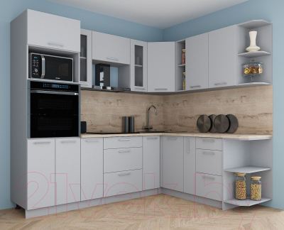 Кухонный гарнитур Интерлиния Мила Gloss 1.88x2.4 правая