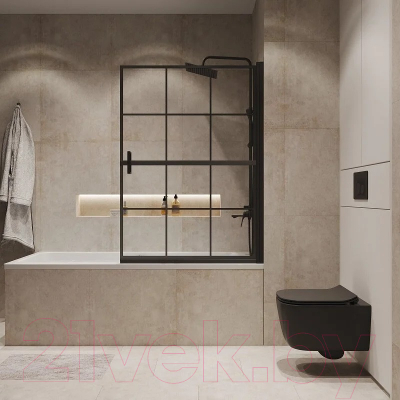 Стеклянная шторка для ванны Niagara NG-08-10 100x40