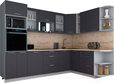 Кухонный гарнитур Интерлиния Мила Gloss 1.88x2.8 правая - фото