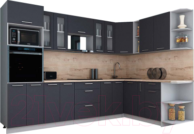 Кухонный гарнитур Интерлиния Мила Gloss 1.88x3.0 правая - фото