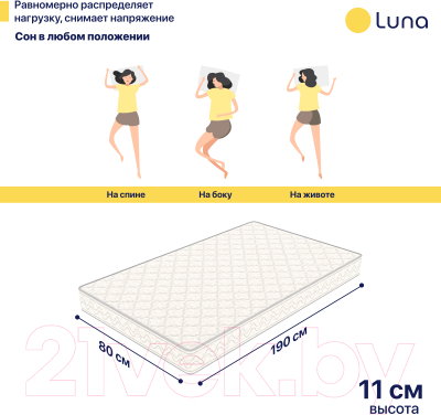 Матрас Luna Simple 80x190