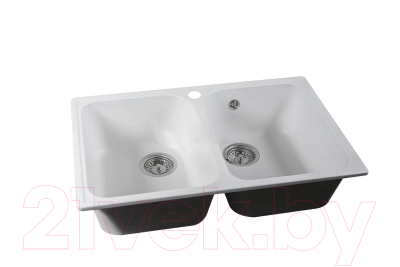 Мойка кухонная Marblan Duas (иней, с сифоном)