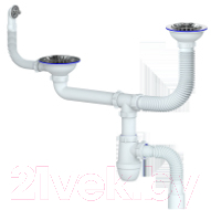 Мойка кухонная Marblan Duas (иней, с сифоном)