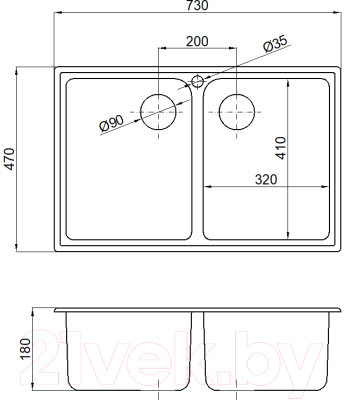 Мойка кухонная Marblan Duas