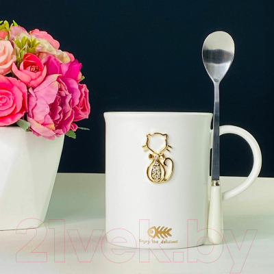 Кружка с ложкой Lenardi 106-302