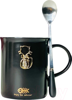 Кружка с ложкой Lenardi 106-303 - фото