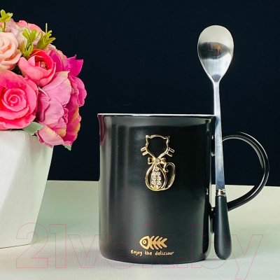 Кружка с ложкой Lenardi 106-303