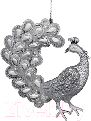 Елочная игрушка Erich Krause Decor. Павлин белоснежный / 58886 - фото