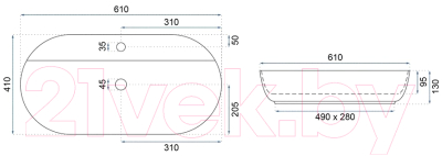 Умывальник REA Aura 61 REA-U8003