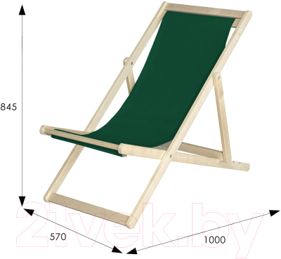 Кресло-шезлонг складное Мебелик Зеленое