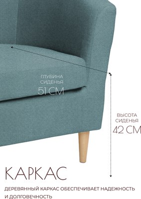 Кресло мягкое Mio Tesoro Тунне