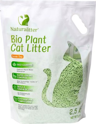Наполнитель для туалета Naturalitter Bio Plant Cat Litter Зеленый чай / NLT6GT - фото