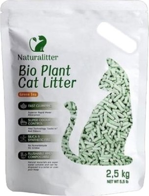 Наполнитель для туалета Naturalitter Bio Plant Cat Litter Зеленый чай / NLT6GT