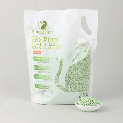Наполнитель для туалета Naturalitter Bio Plant Cat Litter Зеленый чай / NLT6GT