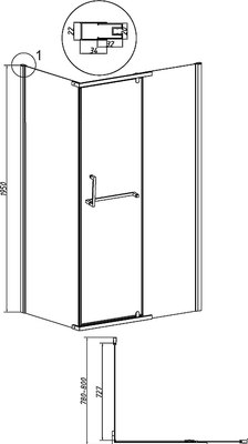 Душевая стенка Grossman Pragma 80x195 / 200.K33.03.80.42.00