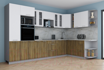 Кухонный гарнитур Интерлиния Мила Gloss 1.88x3.4 правая