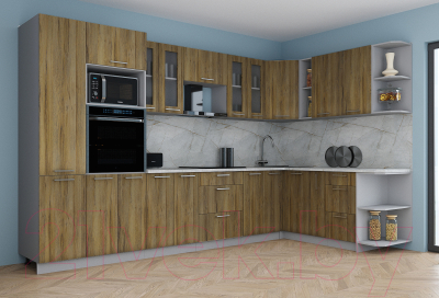 Кухонный гарнитур Интерлиния Мила Gloss 1.88x3.4 правая