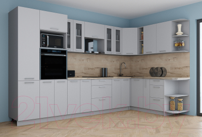 Кухонный гарнитур Интерлиния Мила Gloss 1.88x3.4 правая