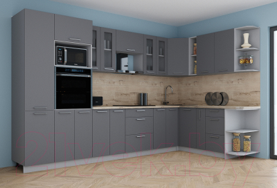 Кухонный гарнитур Интерлиния Мила Gloss 1.88x3.4 правая