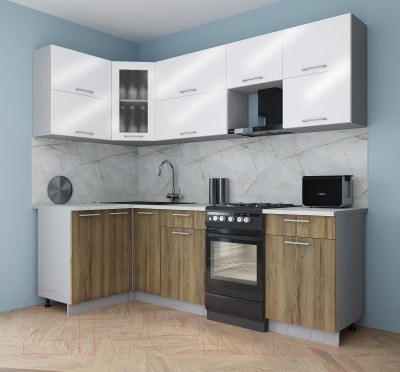 Кухонный гарнитур Интерлиния Мила Gloss 50-12x24